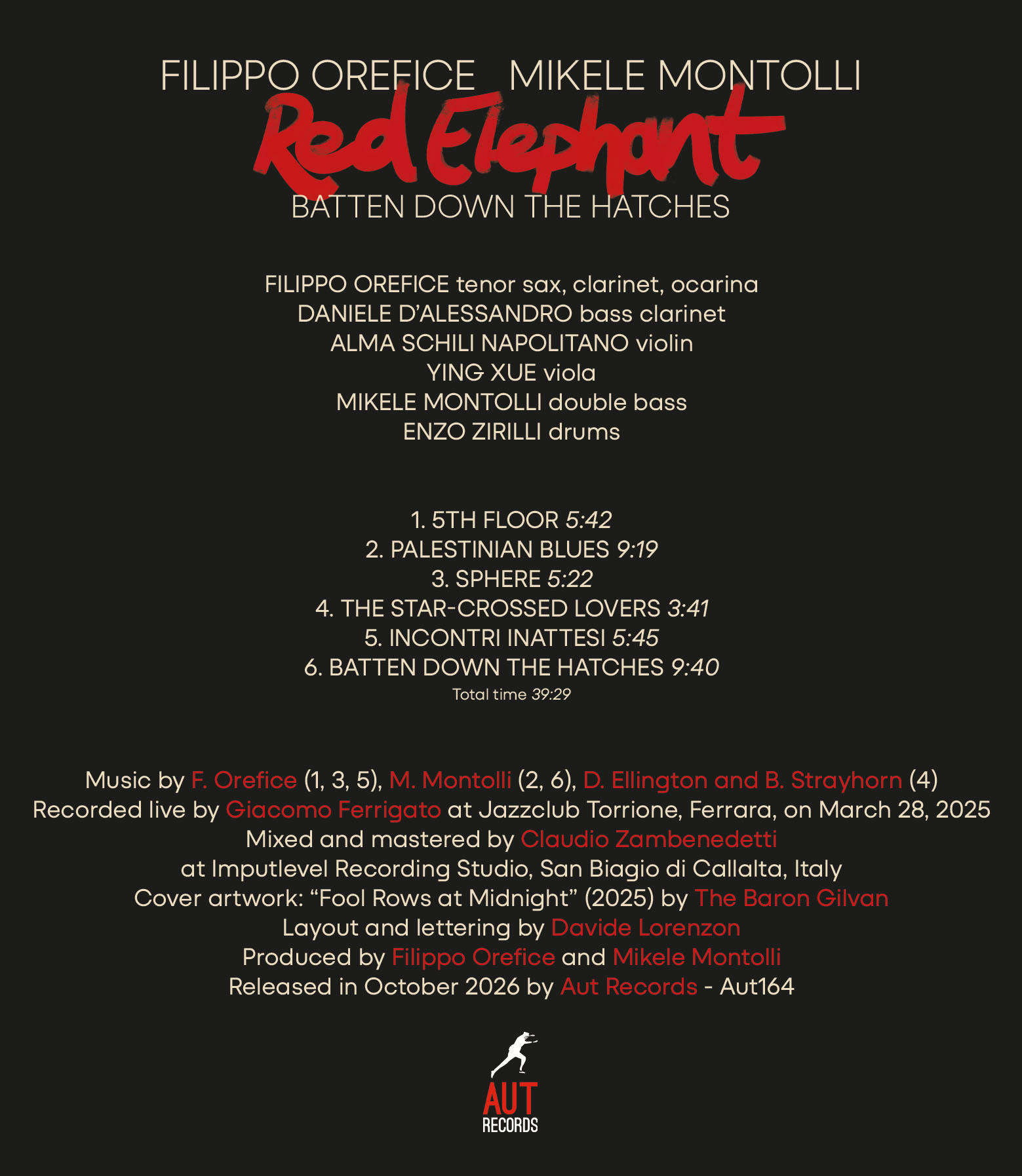 MONTOLLI-OREFICE "RED ELEPHANT" <br/> Batten Down the Hatches - Image 3